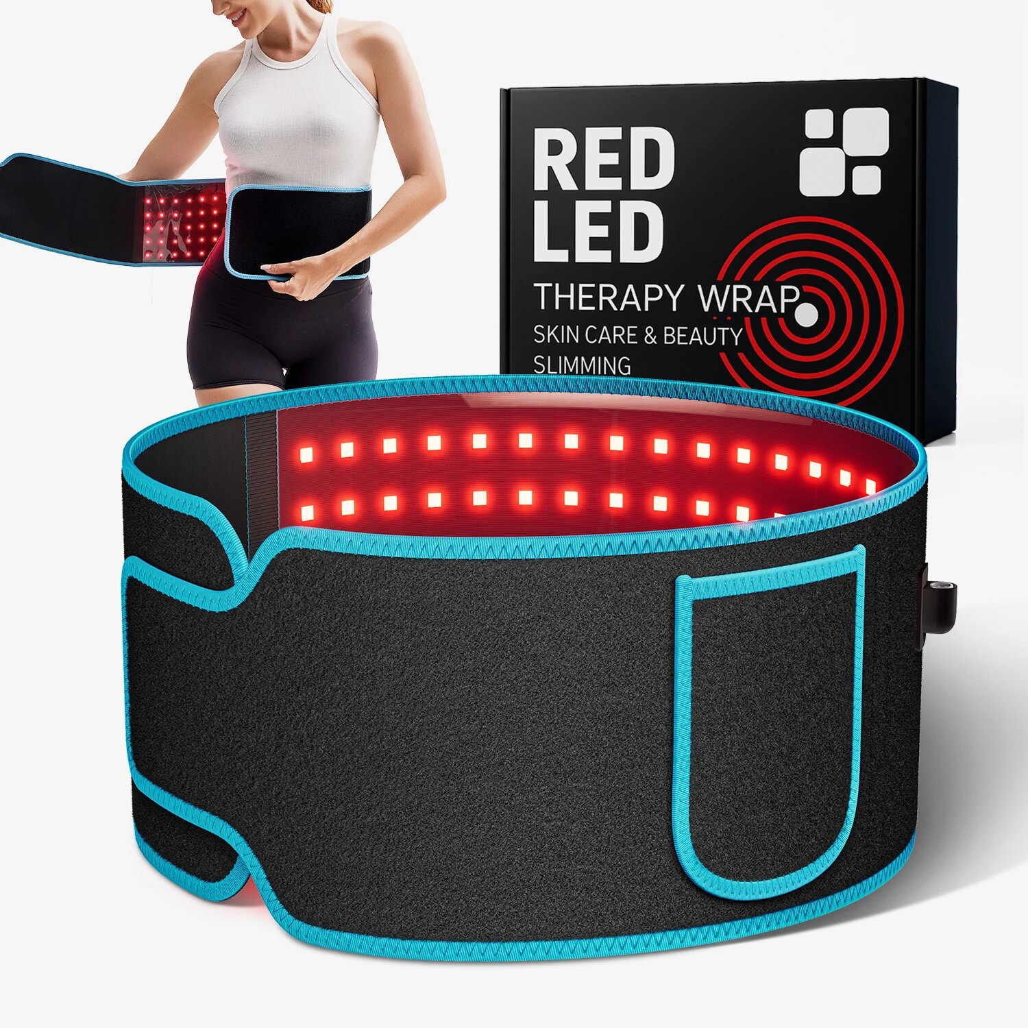 Red Light Therapy Device - เข็มขัดบำบัดด้วยแสงสีแดงและอินฟราเรด 850nm 660nm อุปกรณ์ความงาม LED สำหรับพันกระชับสัดส่วน