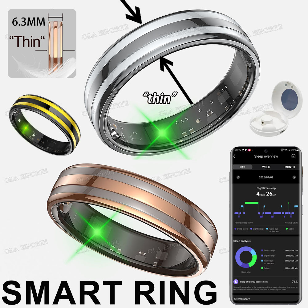 Blood Oxygen Monitor - แหวนสมาร์ทตรวจจับท่าทาง กันน้ำสำหรับกิจกรรมกลางแจ้ง ตรวจวัด HRV จริง ตรวจวัดอัตราการเต้นของหัวใจ
