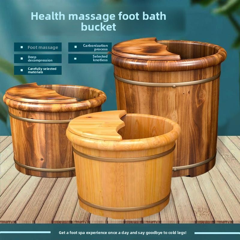 Foot Bath Massager - ถังแช่เท้าไม้ซีดาร์ HYS อ่างนวดเท้า ถังไม้ อ่างอาบน้ำไม้เนื้อแข็ง อ่างอาบน้ำไม้สำหรับใช้ในบ้าน